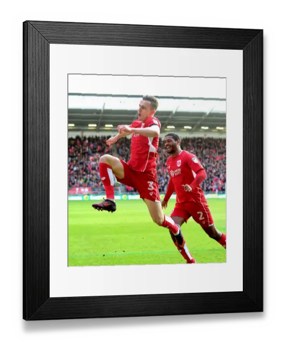 Framed Print : Bristol City's Joe Bryan Celebrates Championship Win Over Cardiff City Framed Print : Bristol City's Joe Bryan Celebrates Championship Win Over Cardiff City