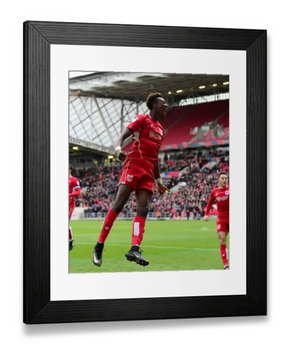 Framed Print : Tammy Abraham's Goal Celebration: Bristol City vs. Cardiff City (14 / 01 / 2017)