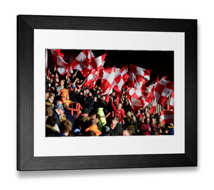 Framed Print : Bristol City Fans Wave Flags at Ashton Gate During Bristol City vs. Cardiff City Match, Sky Bet Championship (January 14, 2017) Framed Print : Bristol City Fans Wave Flags at Ashton Gate During Bristol City vs. Cardiff City Match, Sky Bet Championship (January 14, 2017)