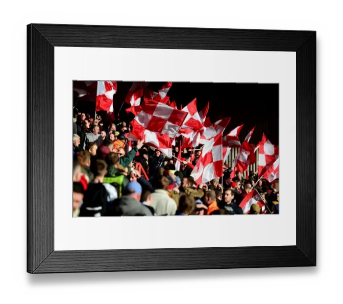 Framed Print : Bristol City Fans Wave Flags at Ashton Gate During Match Against Cardiff City, Sky Bet Championship (14 / 01 / 2017) Framed Print : Bristol City Fans Wave Flags at Ashton Gate During Match Against Cardiff City, Sky Bet Championship (14 / 01 / 2017)