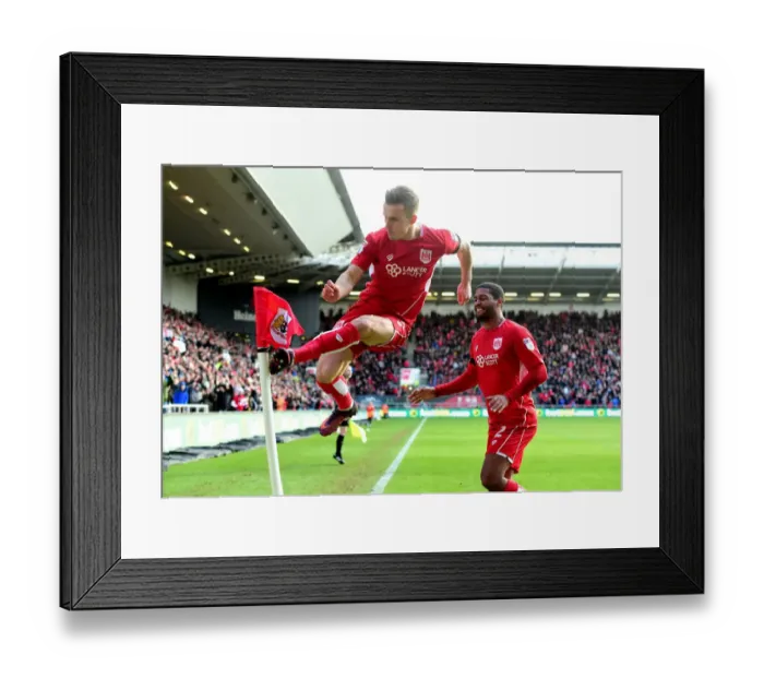 Framed Print : Bristol City's Joe Bryan Celebrates Win Against Cardiff City in Sky Bet Championship Framed Print : Bristol City's Joe Bryan Celebrates Win Against Cardiff City in Sky Bet Championship