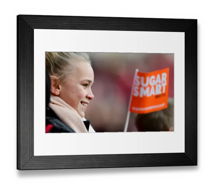 Framed Print : Bristol City Fan Waves Sugar Smart Flag at Ashton Gate During Bristol City vs. Cardiff City Match, Sky Bet Championship (January 14, 2017) Framed Print : Bristol City Fan Waves Sugar Smart Flag at Ashton Gate During Bristol City vs. Cardiff City Match, Sky Bet Championship (January 14, 2017)
