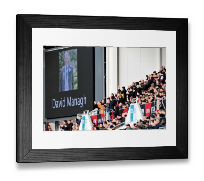 Framed Print : Bristol City Fans Honor David Managh in Emotional 37th Minute Tribute vs. Cardiff City