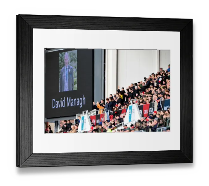 Framed Print : Bristol City Fans Honor David Managh with Emotional Tribute during 37th-Minute vs. Cardiff City