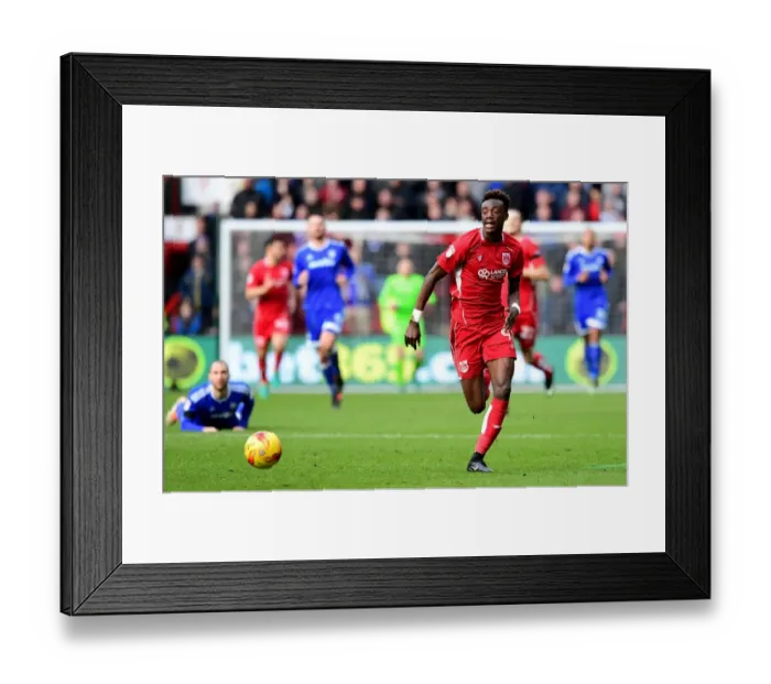 Framed Print : Bristol City's Tammy Abraham Thunders Forward Against Cardiff City Framed Print : Bristol City's Tammy Abraham Thunders Forward Against Cardiff City