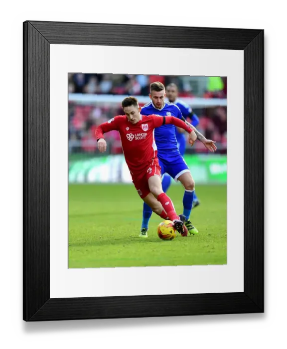 Framed Print : Bristol City vs Cardiff City: Josh Brownhill in Action at Ashton Gate, January 14, 2017 (Sky Bet Championship)