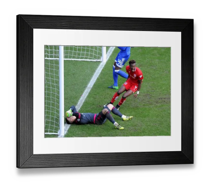Framed Print : Tammy Abraham's Emotional Reaction to Joe Bryan's Goal: Bristol City vs. Cardiff City (14 / 01 / 2017)