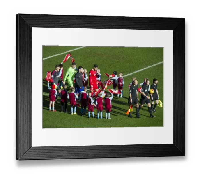 Framed Print : Bristol City vs. Cardiff City: Players and Mascots Take the Field at Ashton Gate Framed Print : Bristol City vs. Cardiff City: Players and Mascots Take the Field at Ashton Gate