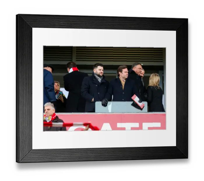 Framed Print : Bristol City COO Mark Ashton Watching Intently at the Bristol City vs. Cardiff City Championship Match, 2017