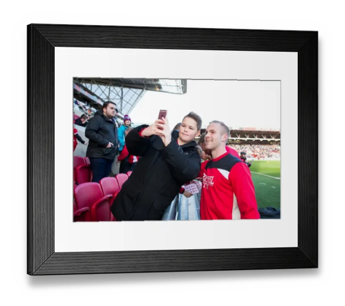 Framed Print : Bristol City Fans Celebrate with Gustav Engvall after Goal vs Cardiff City, Sky Bet Championship, Ashton Gate Stadium