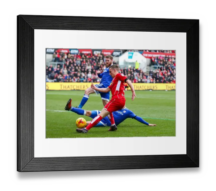 Framed Print : Bristol City's Joe Bryan Crosses for Tammy Abraham's Goal: 2-1 vs Cardiff City (Sky Bet Championship, Ashton Gate Stadium, 2017)