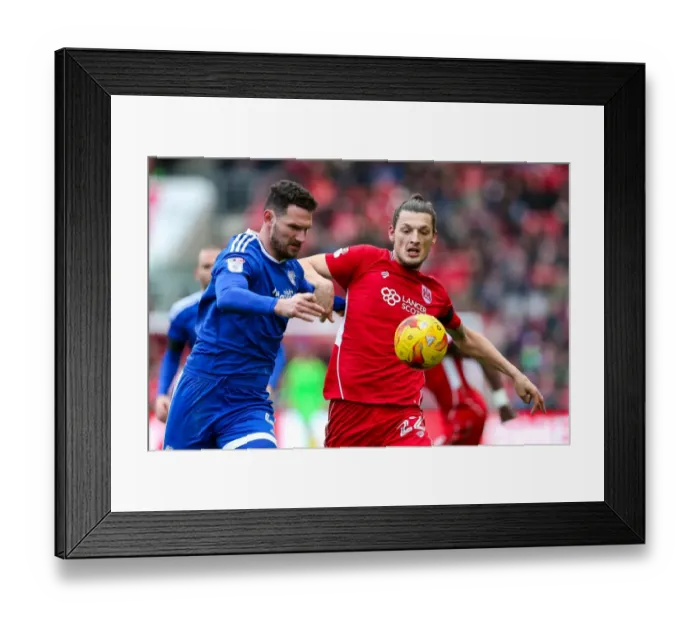 Framed Print : Intense Rivalry: Morrison vs Djuric - Battle for Supremacy in Bristol City vs Cardiff City