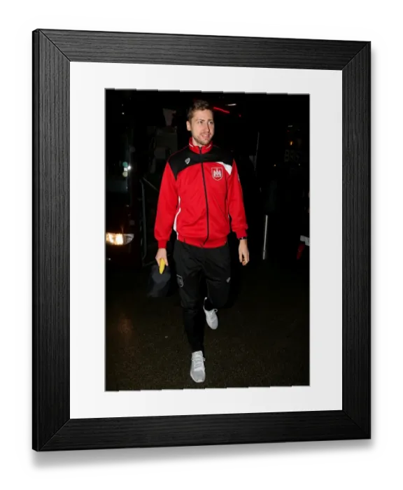 Framed Print : Bristol City's Jens Hegeler Arrives at Highbury Stadium Ahead of Fleetwood Town Clash (FA Cup Replay) Framed Print : Bristol City's Jens Hegeler Arrives at Highbury Stadium Ahead of Fleetwood Town Clash (FA Cup Replay)