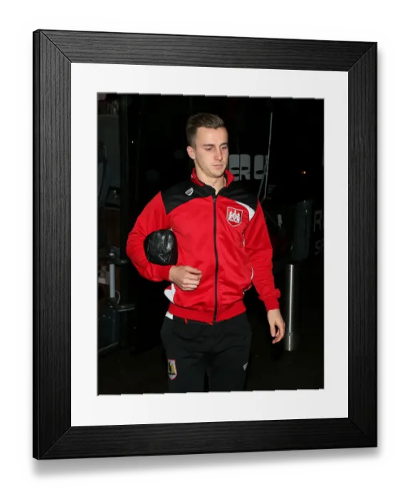 Framed Print : Bristol City's Joe Bryan Arrives at Highbury Stadium Ahead of Fleetwood Town Clash (FA Cup Replay) Framed Print : Bristol City's Joe Bryan Arrives at Highbury Stadium Ahead of Fleetwood Town Clash (FA Cup Replay)
