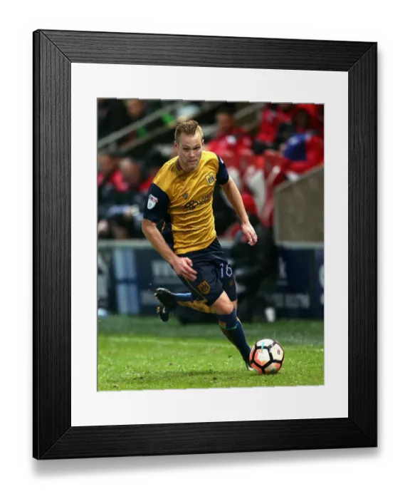 Framed Print : Gustav Engvall of Bristol City in Action against Fleetwood Town, FA Cup Replay - January 17, 2017