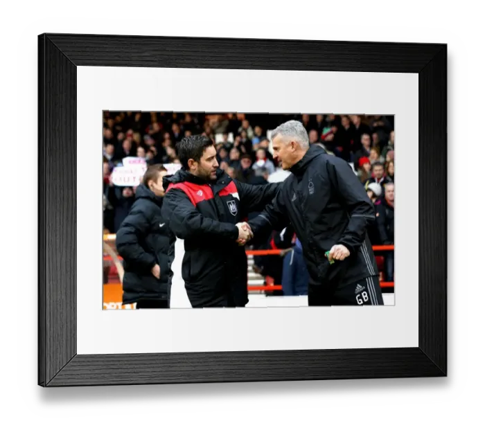 Framed Print : Johnson and Brazil Share a Handshake at The City Ground - Nottingham Forest vs. Bristol City, 2017 Framed Print : Johnson and Brazil Share a Handshake at The City Ground - Nottingham Forest vs. Bristol City, 2017