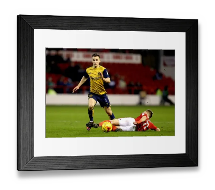 Framed Print : Bristol City's Joe Bryan Fouled by Nottingham Forest's Ben Osborn during Sky Bet Championship Match Framed Print : Bristol City's Joe Bryan Fouled by Nottingham Forest's Ben Osborn during Sky Bet Championship Match