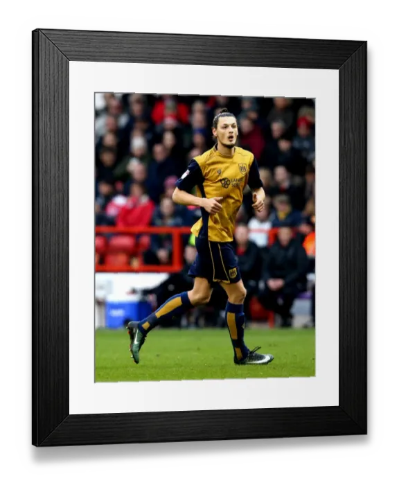 Framed Print : Milan Djuric in Action: Nottingham Forest vs. Bristol City, Sky Bet Championship 2017