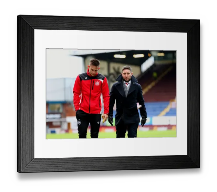 Framed Print : Bristol City: Johnson and Brownhill Arrive at Turf Moor Ahead of Burnley Clash Framed Print : Bristol City: Johnson and Brownhill Arrive at Turf Moor Ahead of Burnley Clash