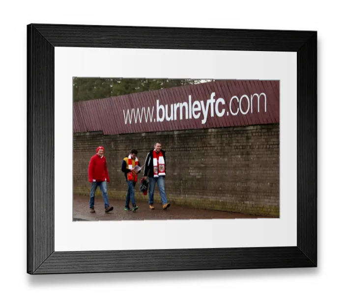 Framed Print : Bristol City Fans Gather at Turf Moor Ahead of Burnley Match, FA Cup 2017