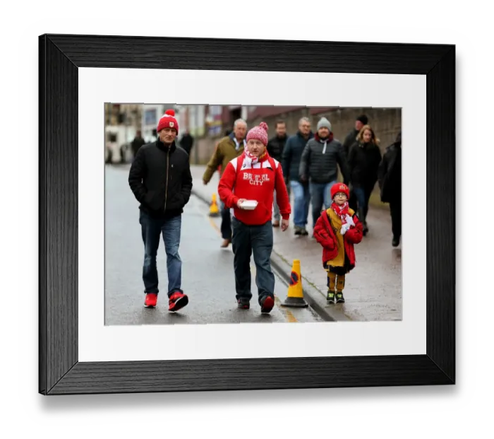 Framed Print : Bristol City Fans Arrive at Turf Moor for Burnley Match, FA Cup 2017 Framed Print : Bristol City Fans Arrive at Turf Moor for Burnley Match, FA Cup 2017
