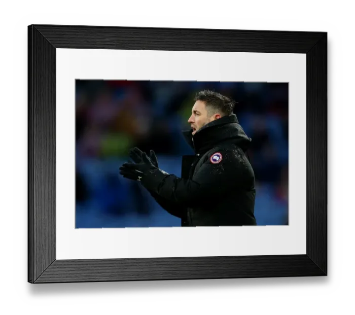 Framed Print : Bristol City Coach Lee Johnson Motivates Team at Turf Moor during Burnley Clash, FA Cup 2017 Framed Print : Bristol City Coach Lee Johnson Motivates Team at Turf Moor during Burnley Clash, FA Cup 2017