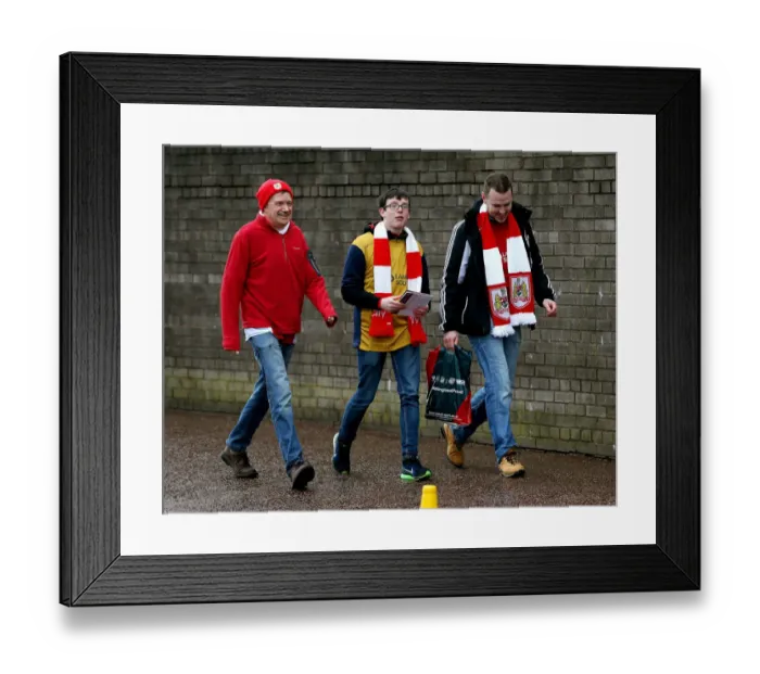 Framed Print : Bristol City Fans Gather at Turf Moor for FA Cup Showdown against Burnley Framed Print : Bristol City Fans Gather at Turf Moor for FA Cup Showdown against Burnley