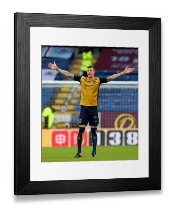Framed Print : Aden Flint's Emotional Reaction: Burnley vs. Bristol City, FA Cup Fourth Round