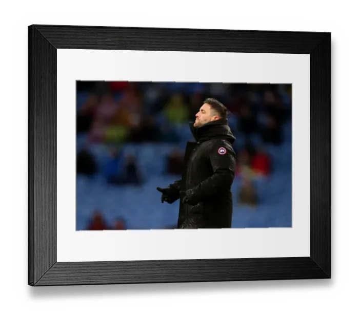 Framed Print : Johnson Urges On Bristol City at Turf Moor, FA Cup 2017