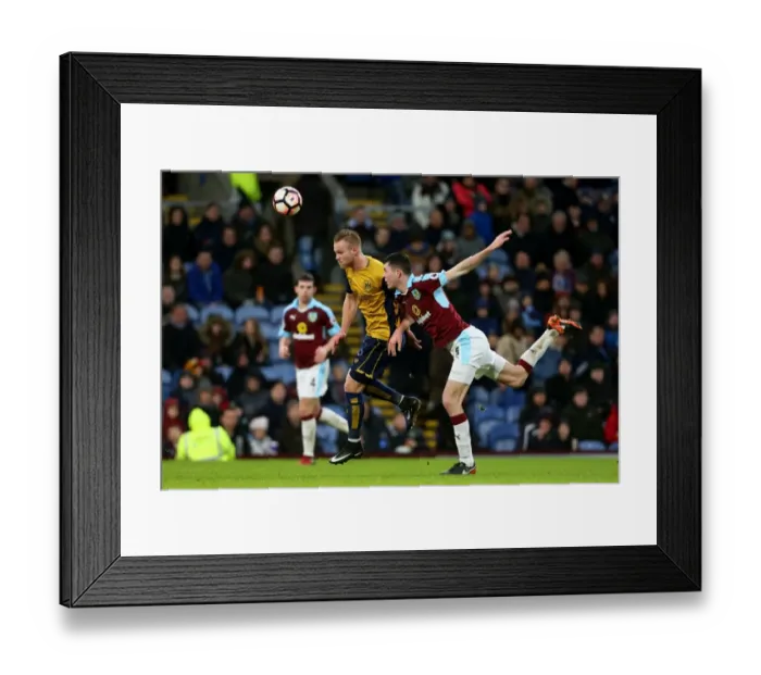 Framed Print : Gustav Engvall vs Michael Keane: Clash at Turf Moor in FA Cup Fourth Round Framed Print : Gustav Engvall vs Michael Keane: Clash at Turf Moor in FA Cup Fourth Round