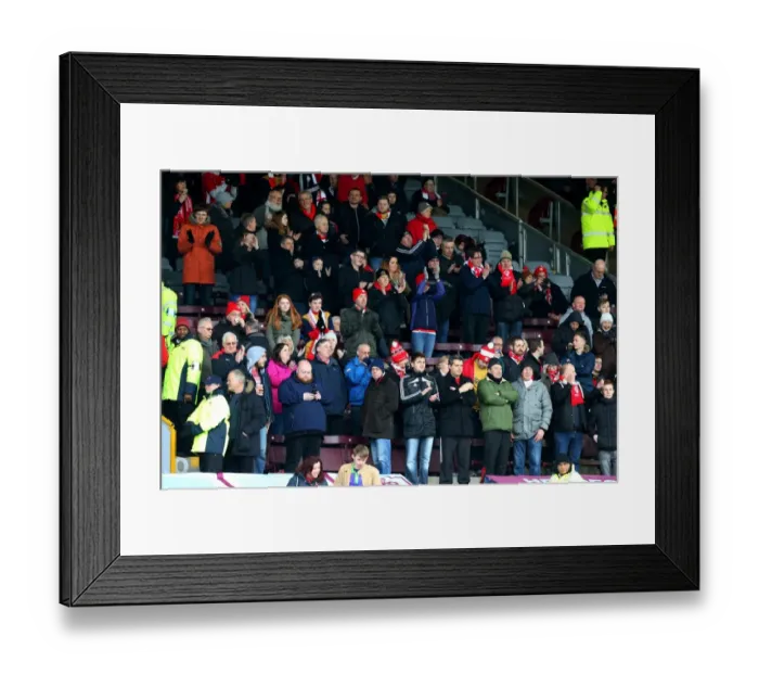 Framed Print : Passionate Bristol City Fans at Turf Moor during FA Cup Fourth Round Framed Print : Passionate Bristol City Fans at Turf Moor during FA Cup Fourth Round