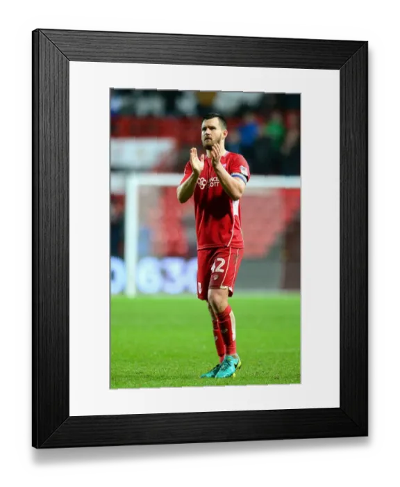 Framed Print : Bristol City's Bailey Wright Honors Fans with Applause After Hard-Fought Championship Match vs. Sheffield Wednesday Framed Print : Bristol City's Bailey Wright Honors Fans with Applause After Hard-Fought Championship Match vs. Sheffield Wednesday