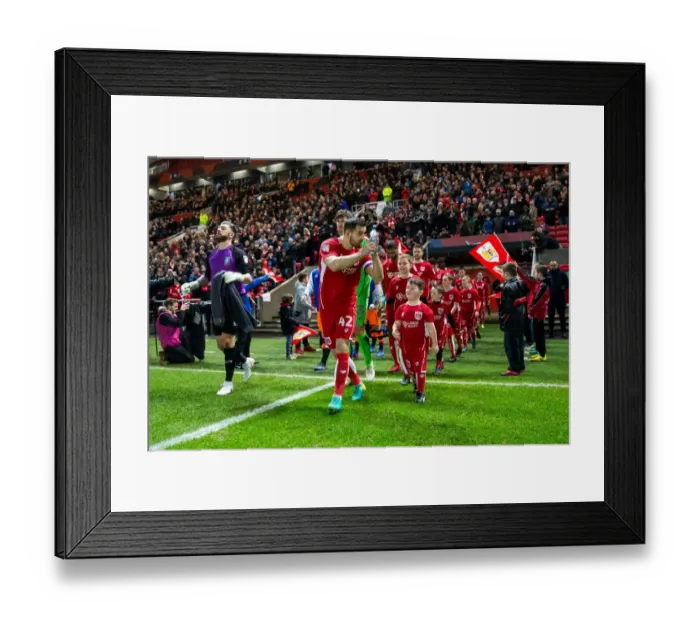 Framed Print : Bristol City's Bailey Wright Leads Team Charge Against Sheffield Wednesday in Sky Bet Championship