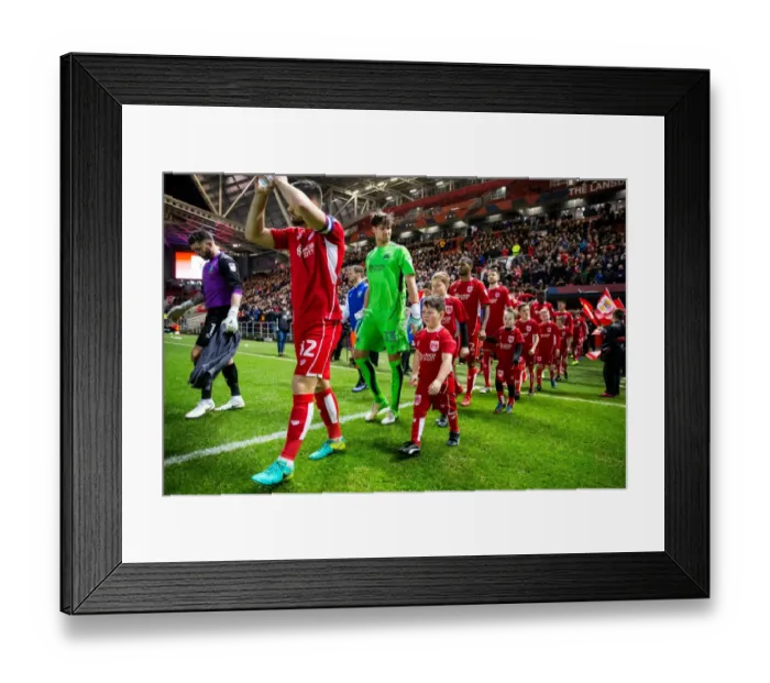 Framed Print : Bristol City's Bailey Wright Leads Out Team Against Sheffield Wednesday, Ashton Gate Stadium, 2017