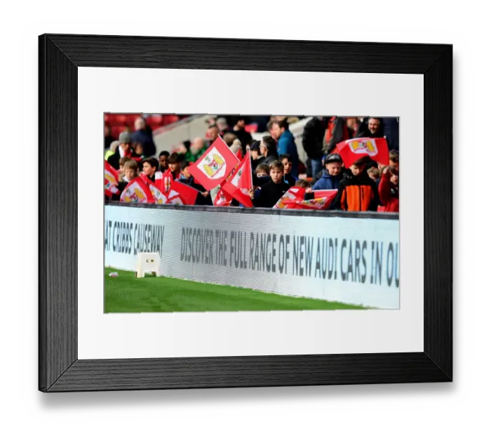 Framed Print : Bristol City Flag Bearers at Ashton Gate - Sky Bet Championship Match against Rotherham United (February 4, 2017)
