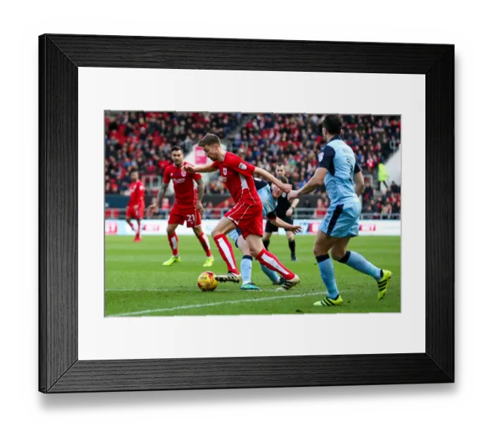 Framed Print : Intense Moment: Jens Hegeler's Battle at Ashton Gate - Bristol City vs Rotherham United