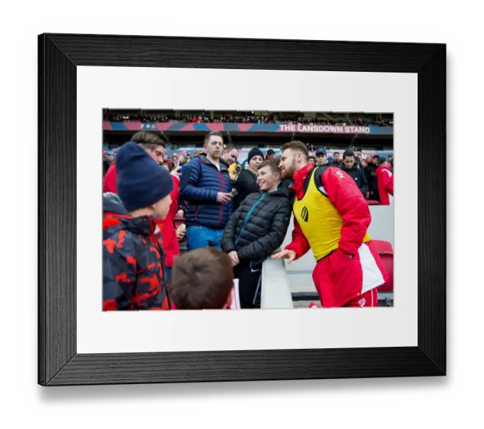 Framed Print : Bristol City's Matty Taylor Celebrates with Fans after Score against Rotherham United Framed Print : Bristol City's Matty Taylor Celebrates with Fans after Score against Rotherham United