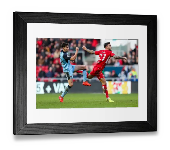 Framed Print : Maron Pack vs Joe Newell: Clash between Bristol City and Rotherham United Players in Sky Bet Championship Match