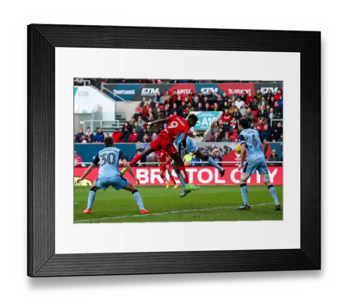 Framed Print : Bristol City's Tammy Abraham Scores Dramatic Header Against Rotherham United, Sky Bet Championship, Ashton Gate Stadium