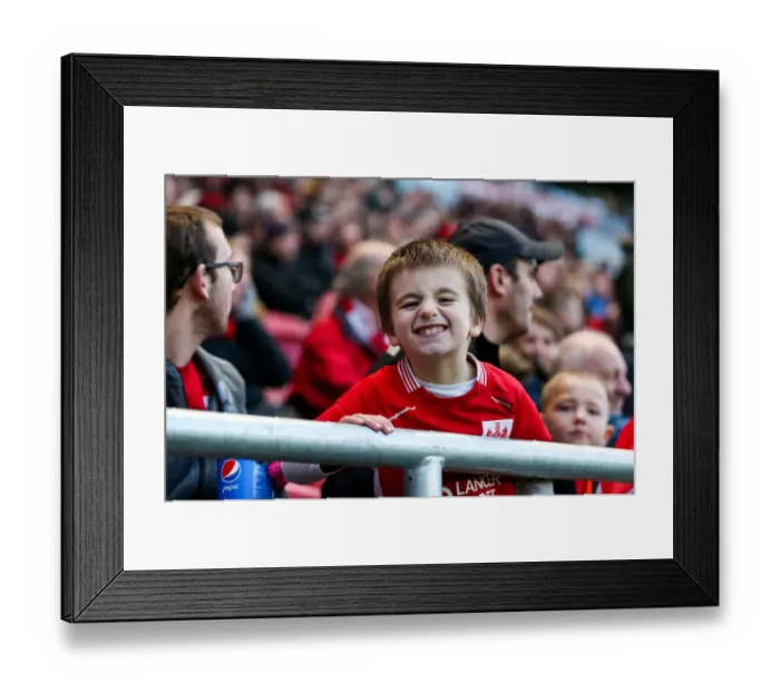 Framed Print : Passionate Bristol City Fans at Ashton Gate Stadium during Sky Bet Championship Match against Rotherham United (04.02.2017)