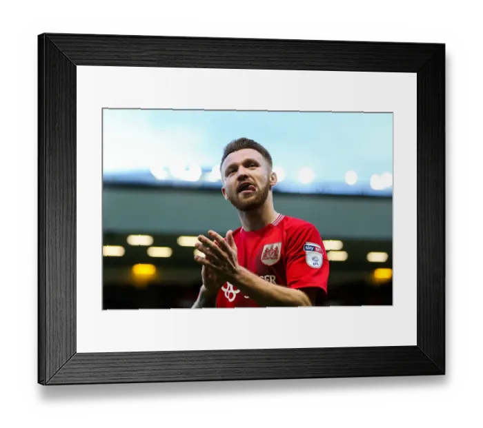 Framed Print : Bristol City's Matty Taylor Celebrates 1-0 Win Over Rotherham United at Ashton Gate