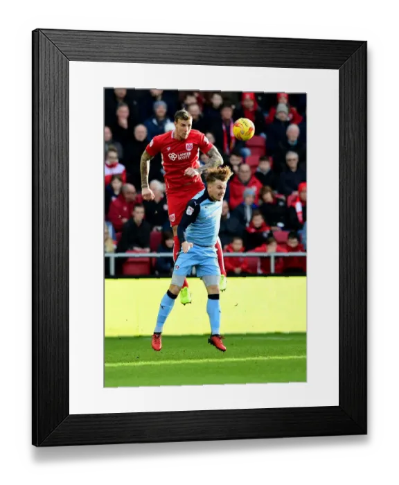 Framed Print : Aden Flint vs. Danny Ward: Epic Aerial Battle at Ashton Gate Framed Print : Aden Flint vs. Danny Ward: Epic Aerial Battle at Ashton Gate