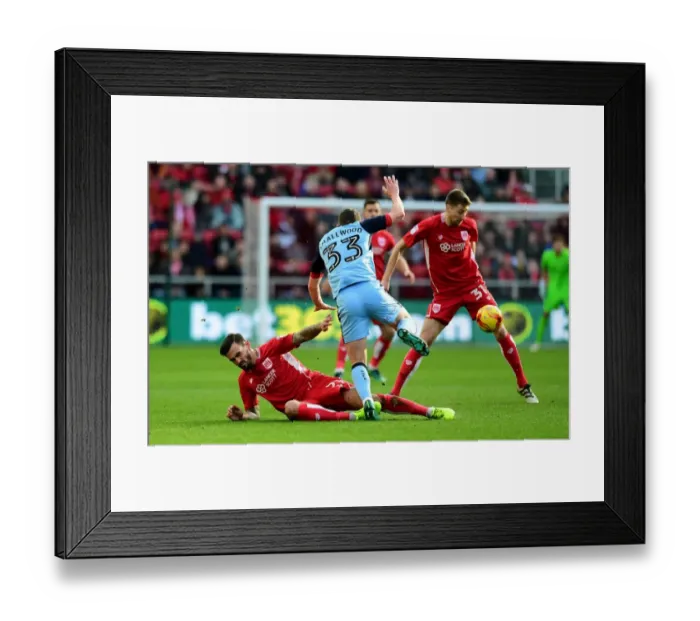 Framed Print : Intense Championship Clash: Marlon Pack Tackles Richard Smallwood, Bristol City vs Rotherham United Framed Print : Intense Championship Clash: Marlon Pack Tackles Richard Smallwood, Bristol City vs Rotherham United