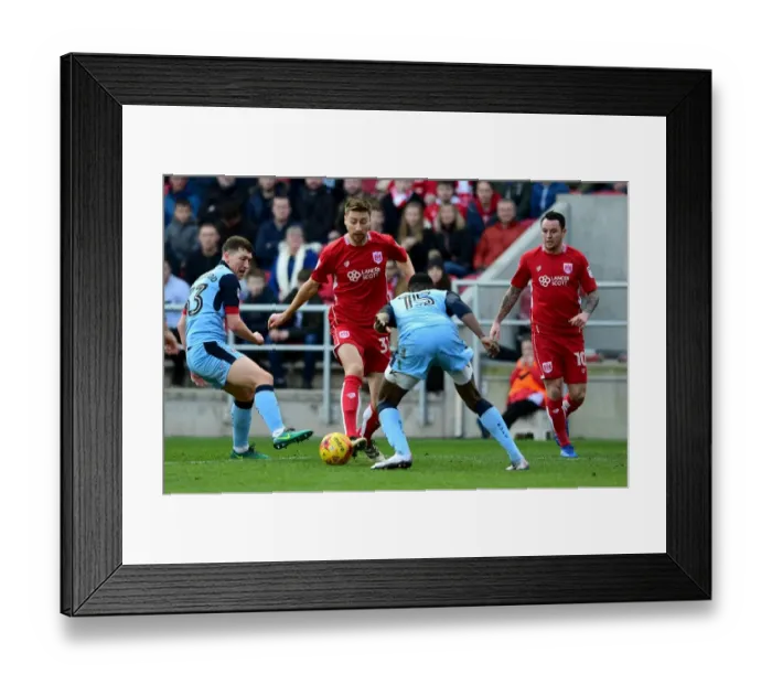 Framed Print : Bristol City's Jens Hegeler in Action Against Rotherham United, Sky Bet Championship, 2017