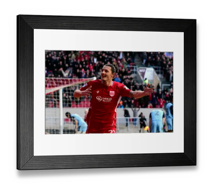 Framed Print : Milan Djuric's Epic Goal Celebration: A Thrilling Moment at Ashton Gate (Bristol City vs Rotherham United, Sky Bet Championship, February 4, 2017) Framed Print : Milan Djuric's Epic Goal Celebration: A Thrilling Moment at Ashton Gate (Bristol City vs Rotherham United, Sky Bet Championship, February 4, 2017)