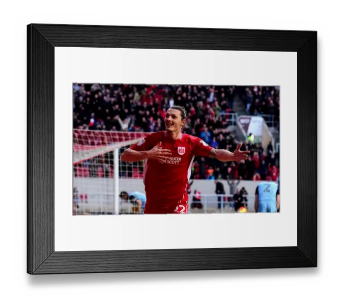 Framed Print : Milan Djuric's Euphoric Goal: Triumphant Moment as Bristol City Defeats Rotherham United in Sky Bet Championship (February 4, 2017) Framed Print : Milan Djuric's Euphoric Goal: Triumphant Moment as Bristol City Defeats Rotherham United in Sky Bet Championship (February 4, 2017)