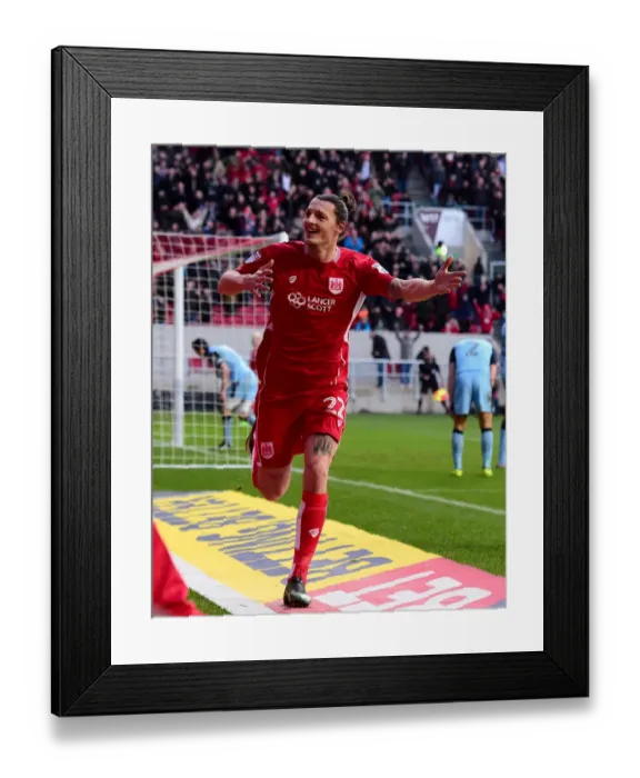 Framed Print : Milan Djuric's Epic Goal Celebration: A Thrilling Moment at Ashton Gate (Bristol City vs Rotherham United, Sky Bet Championship - February 4, 2017) Framed Print : Milan Djuric's Epic Goal Celebration: A Thrilling Moment at Ashton Gate (Bristol City vs Rotherham United, Sky Bet Championship - February 4, 2017)