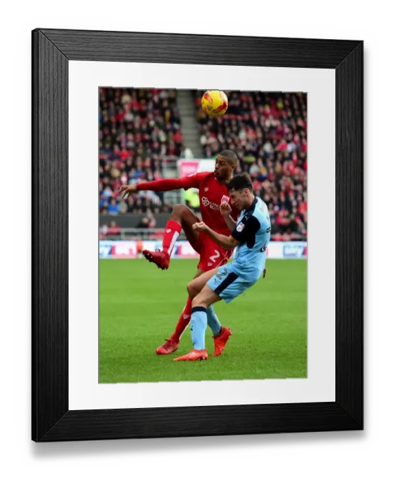 Framed Print : Mark Little vs Joe Newell: Intense Battle for Ball in Bristol City vs Rotherham United Championship Clash Framed Print : Mark Little vs Joe Newell: Intense Battle for Ball in Bristol City vs Rotherham United Championship Clash
