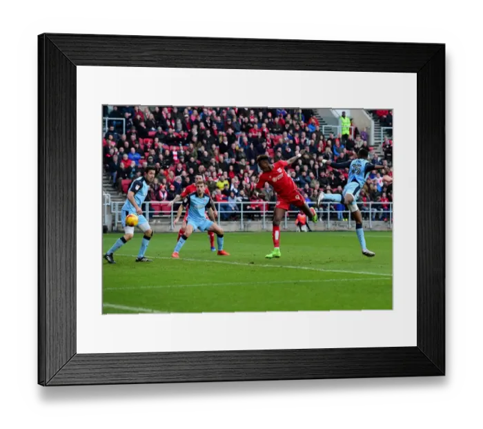 Framed Print : Abraham's Header Saved: A Dramatic Moment in Bristol City vs Rotherham United Framed Print : Abraham's Header Saved: A Dramatic Moment in Bristol City vs Rotherham United