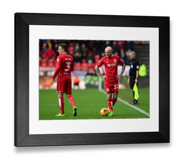 Framed Print : Bristol City FC: David Cotterill and Joe Bryan in Action at Ashton Gate during Sky Bet Championship Match against Rotherham United (February 4, 2017)